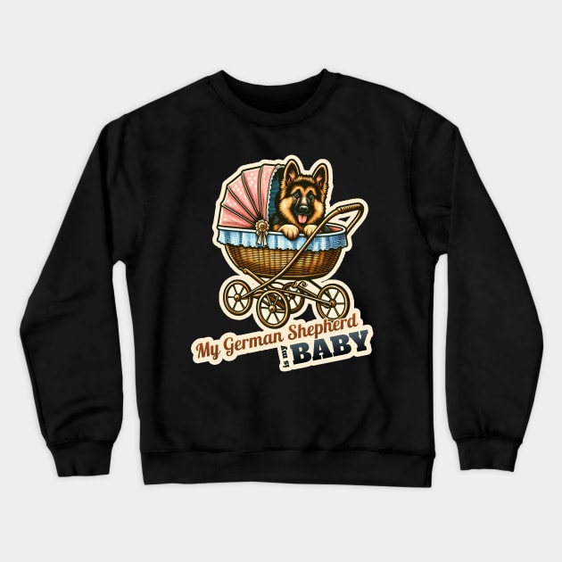 German Shepherd Baby Crewneck Sweatshirt by k9-tee